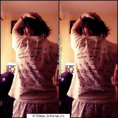 Hey! Crissa` la butoanee!:* - 1.57 parca ;;] . Asta e spatele tricoului meu cu - Sa facem cunostinta!